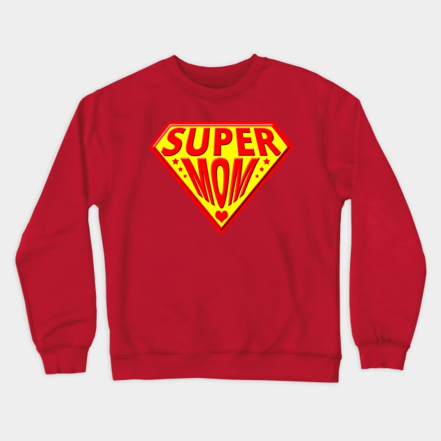 Super Mom - Happy Mothers Day Crewneck Sweatshirt by tatzkirosales-shirt-store